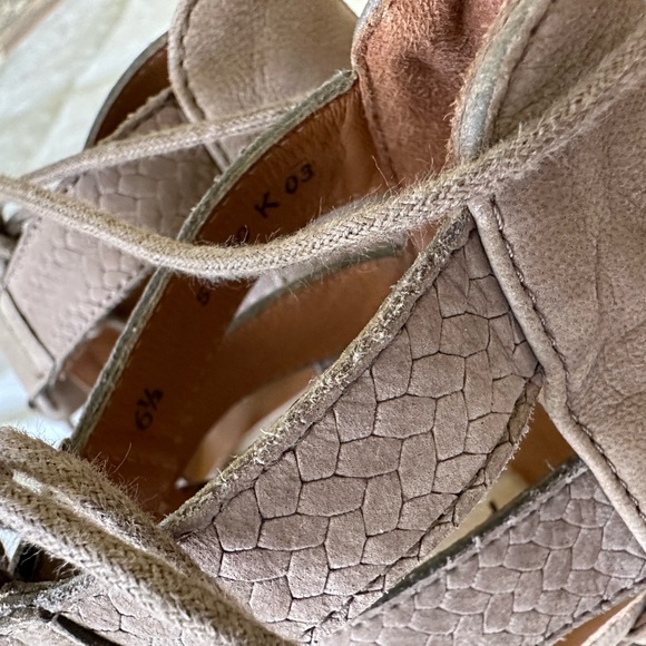 PAUL GREEN HANA BLOCK HEEL LEATHER GLADIATOR SANDALS LACE UP SZ. 6.5 - Picture 9 of 9